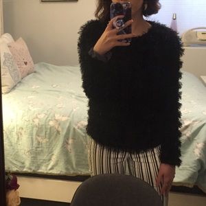 Soft fuzzy black sweater
